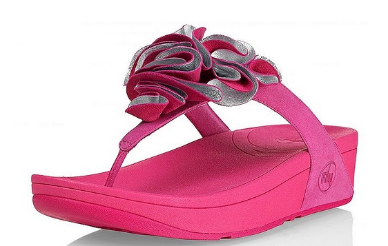 Fitflop Womens Frou Pink folding Flower Fitness Sandal